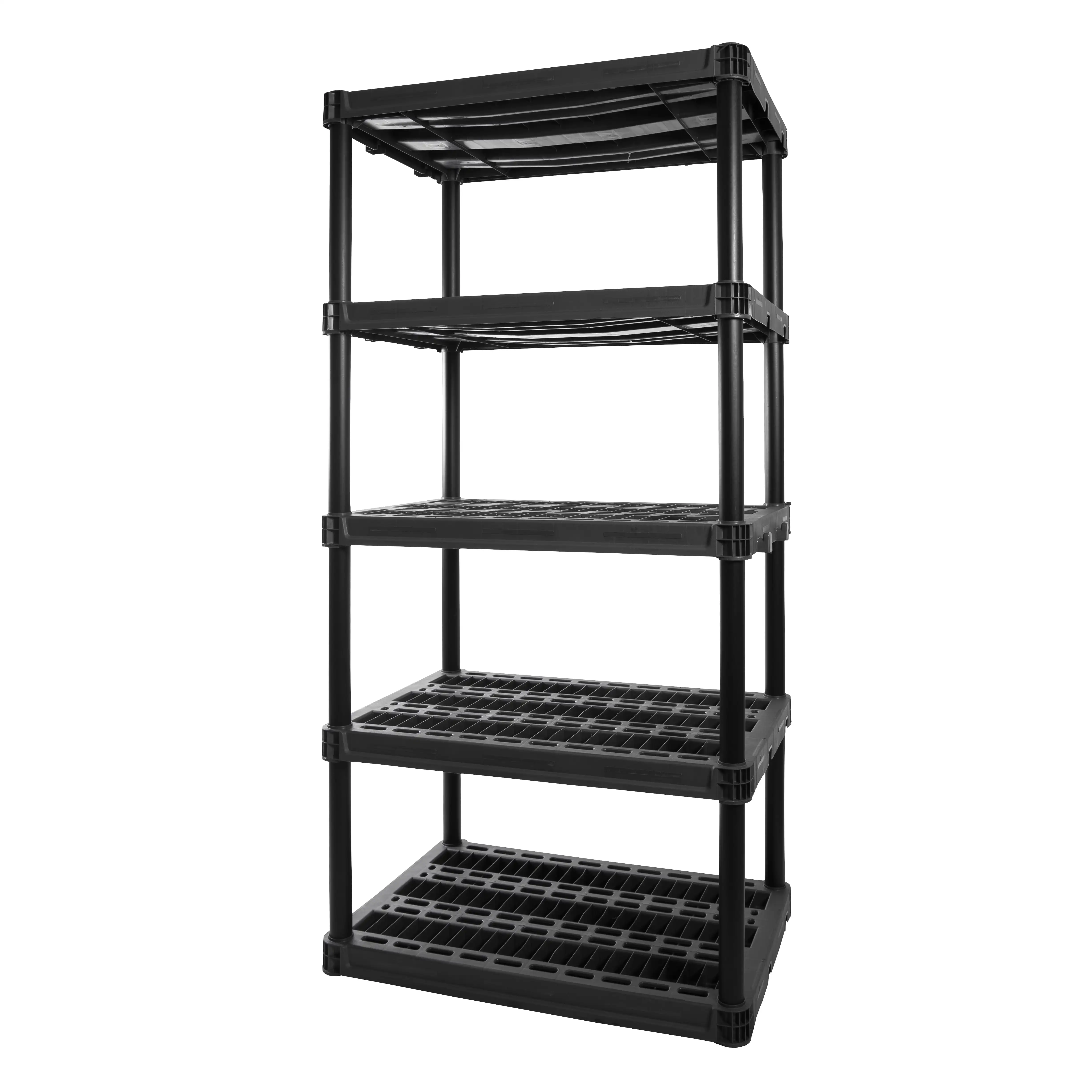 5-Shelf Extra Heavy Duty Plastic Storage Shelf Unit, 72.5” x 36” x 24”, 1000lb Capacity