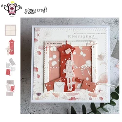 Piggy Craft metalowe matryce do wycinania matryce do wycinania Skrzynka pocztowa dziewczyna rama Scrapbook papier rzemiosło nóż forma ostrze dziurkacz szablony matryce