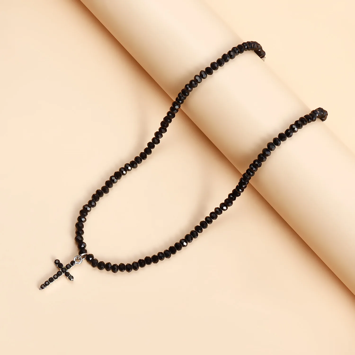 Gothic Black Cross Jesus Star Pendant Choker Necklace for Women Punk Vintage Metal Chain Neck Jewelry Accessories New