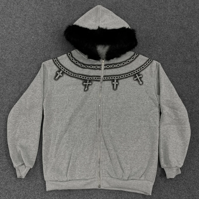 جديد القطيفة طوق مطبوعة سستة قميص رياضي بأكمام طويلة البلوز مقنعين البلوز سترة الرجعية أزياء الشارع