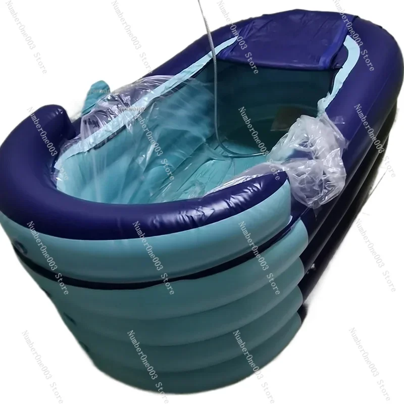 European Thickened Plastic Space Capsule Inflatable Bathtubs Household Foldable Bath Bucket Rental Room Bath Tub Artifact