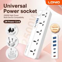 LDNIO USB C Universal Power Strip Multiprise with 6 USB Fast Charging Ports 5 AC Outlets Electrical Socket 2M Extension Cable