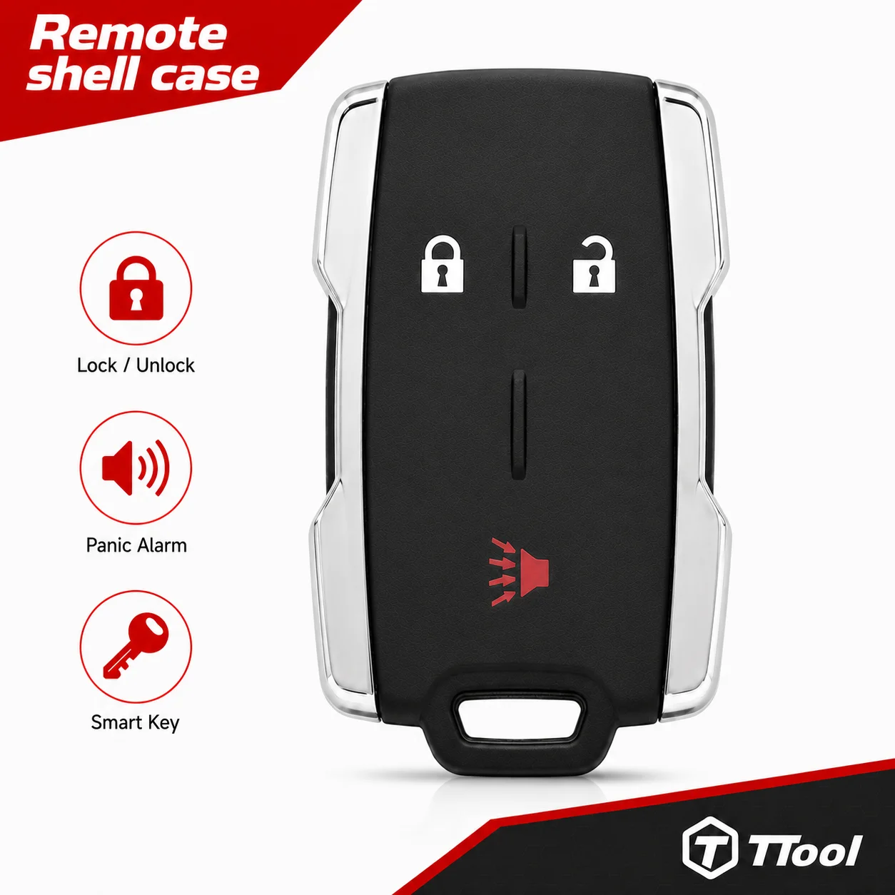 3 Button Key Fob Shell M3N-32337100 for 2014 2015 2016 2017-2022 Chevy Silverado Colorado GMC Sierra Canyon Keyless Remote Case