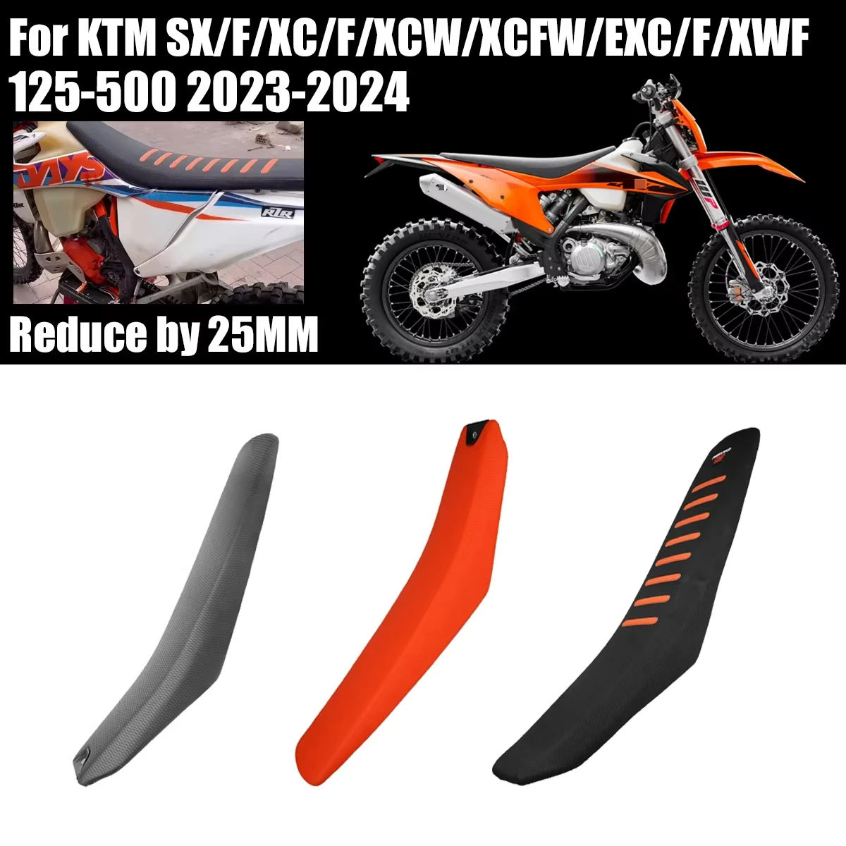 

Motocross Bench Seat 25mm Lower Than Original For KTM EXC EXCF SX SXF XC XCF XCW XCFW 125-500 2023 2024 Enduro Motorcycle 250