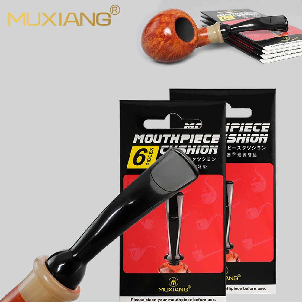 6pcs/pack, cigar pipe mouthpiece tooth pad [18mm large/14mm medium/10mm small 2pcs each] for tobacco pipe smoking mouthpiece