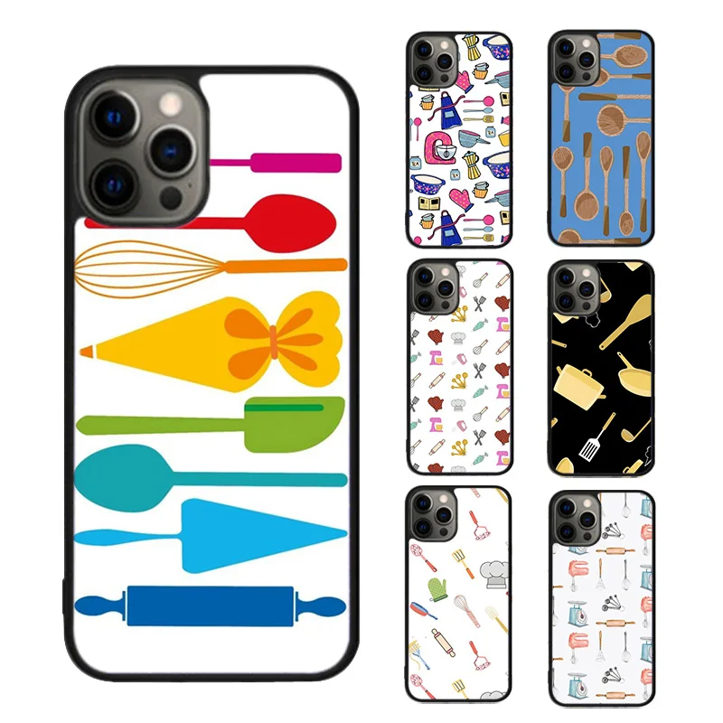 Baking Cooking Utensils Chef Phone Case cover For iPhone 15 16 14 13 Pro Coque 12 11 Pro Max For Apple 8 PLUS 7 fundas shell