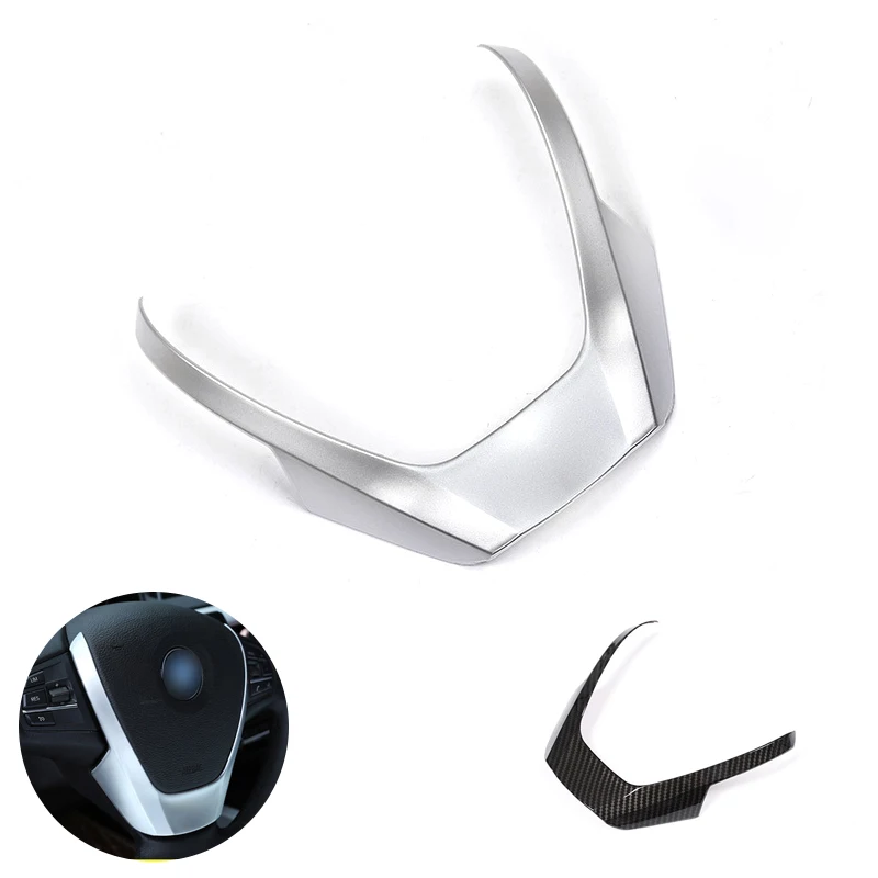 For BMW X3 X4 X5 F15 F25 F26 2014 2015 2016 ABS Car Accessories Steering Wheel Frame Cover Decor Trim Silver / Carbon Texture