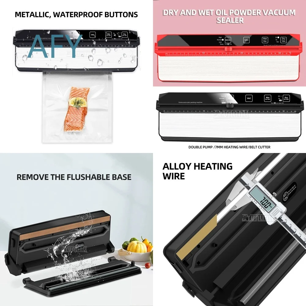 Electric Vacuum Food Sealer for Automatic Double Pump Thermal Sealing Machine Vacuum Packaging Device for Home Kitchen