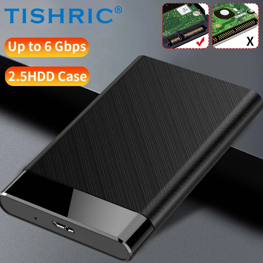 TISHRIC ฮาร์ดไดรฟ์กล่อง 2.5 นิ้ว SATA ถึง USB 3.0 HD กรณีฮาร์ดไดรฟ์ภายนอกแบบพกพา HDD Enclosure สําหรับแล็ปท็อปพีซี