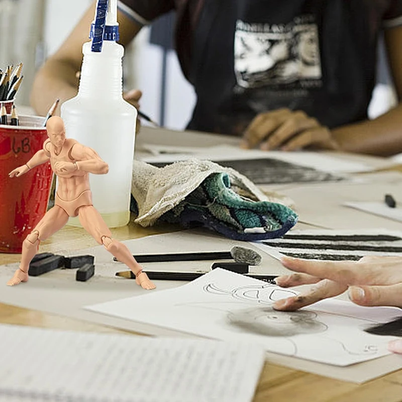 , Drawing Models Figure Artist Draw Painting Model with Stand Support & Accessories for Artists, Male B-A82Z