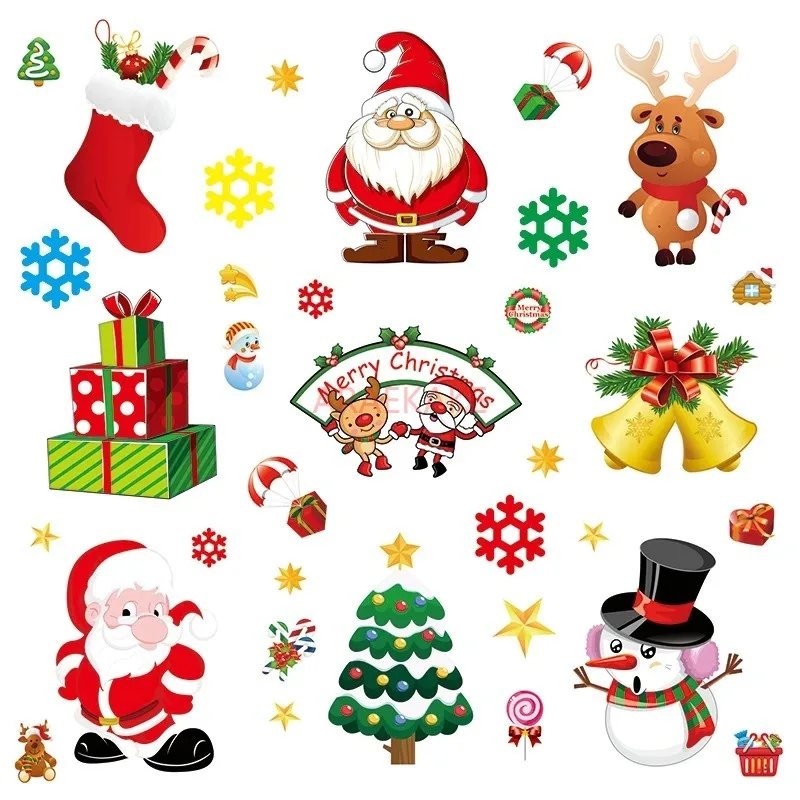 1PCS Removable Christmas Static Sticker Window Stickers Beautify Snowflake Wall Decals New Year Party Glass Decoration