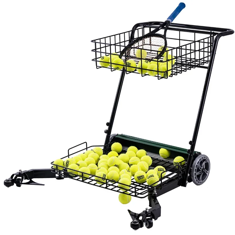 New Arrival Automatic Tennis Ball Picking Machine S705 Wheeled Tennis Cart Dual-Use with Ball Picker and Ball Storage