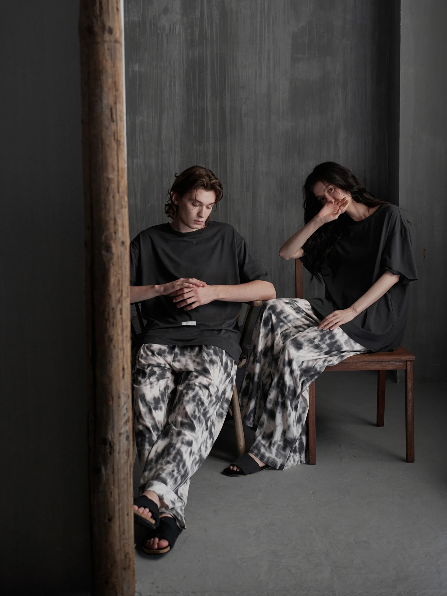 couple's-soft-modal-cotton-sleepwear-short-sleeve-long-pants-home-clothes-summer-outwear-casual-style-print-comfortable-loose