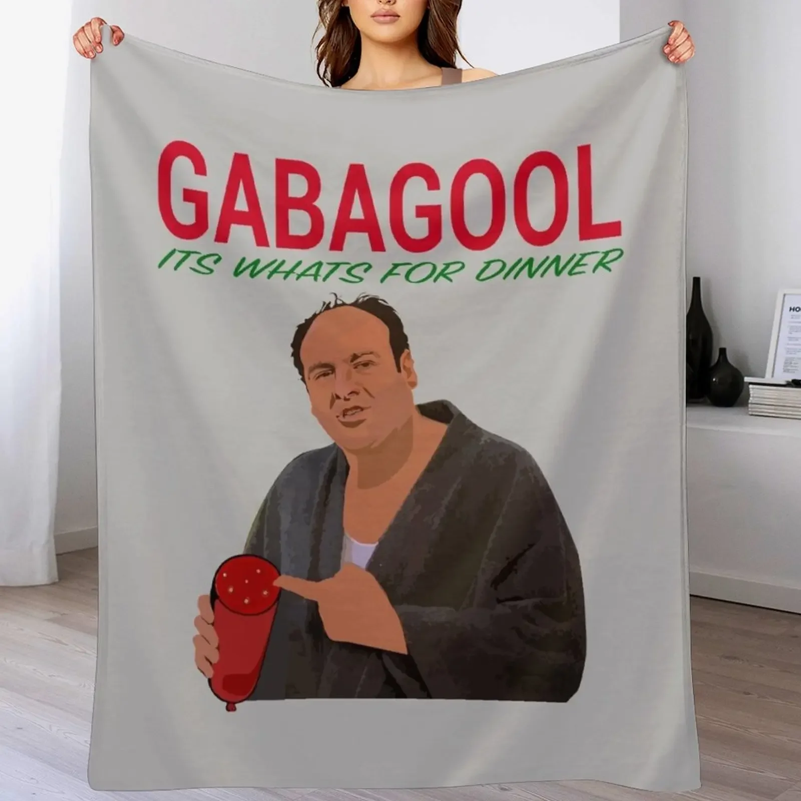 

Gabagool - It's What's For Dinner - Tony Soprano Throw Blanket Cozy Warm Blanket for Bed Room Decor