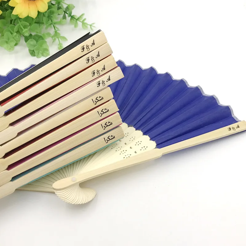 

50/60PCS Custom Silk Screen Printing Wedding Hand Fan Personalized Colorful Small Gift Fan Summer Themed Party Decorations