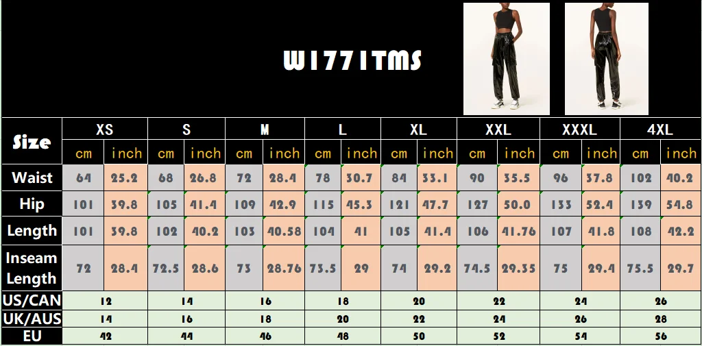Women High Waist Shiny Faux Latex Cargo Pants Ladies Chic Patent Leather Drawstring Elastic PU Lantern Trousers New Hot Custom