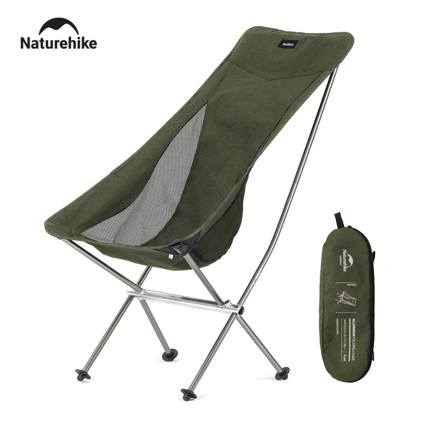 Naturehike 2025 New Camping Moon Chair High Load Ultralight Outdoor Chair Folding Breathable Travel Picnic Fishing Garden Chairs