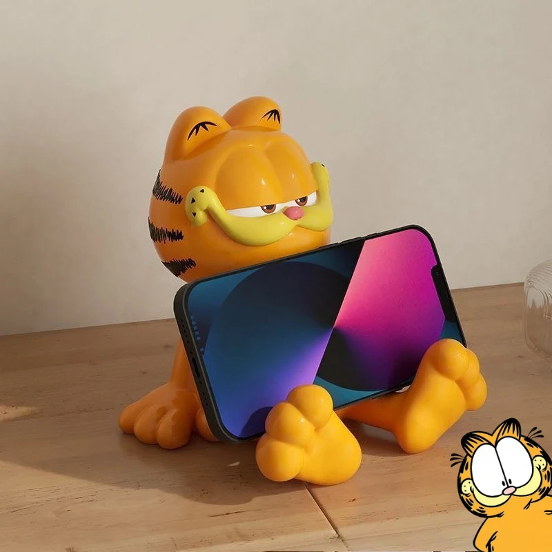 Garfield anime cartoon cute doll plush figurine kawaii multifunctional home office student desk phone stand decoration wholesale