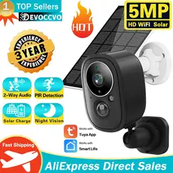 Security Cameras Wireless Outdoor, 5MP Battery Powered WiFi Camera AI Motion Siren Spotlight, Night Vision, Works With Tuya APP