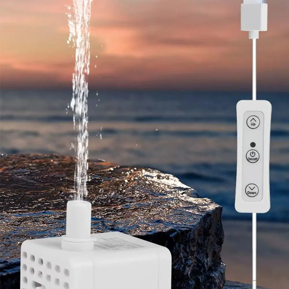 Low Pressure Aquarium USB Submersible Pump 3W Mini Mini Fountain Pump Ultra-quiet with Suction Cups Circulating Filtration Pump