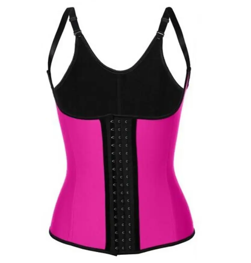 Women Latex Waist Trainer Corset Vest 9 Steel Boned Underbust Bustier Corselet Sexy Slimming Belt Waist Cincher Body Shapewear