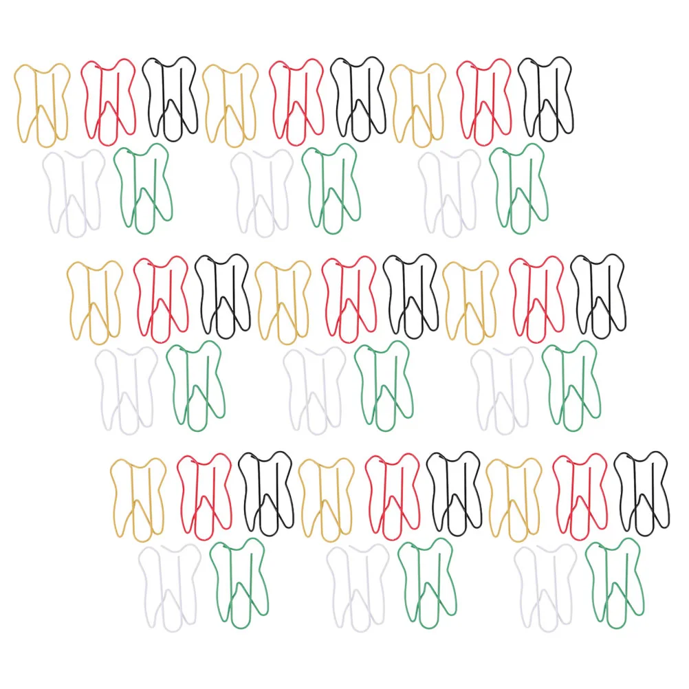 60 Pcs Fairy Tooth Paper Clip Baby Toothpicks Bookmark Clips Iron Coin Stitch Markers