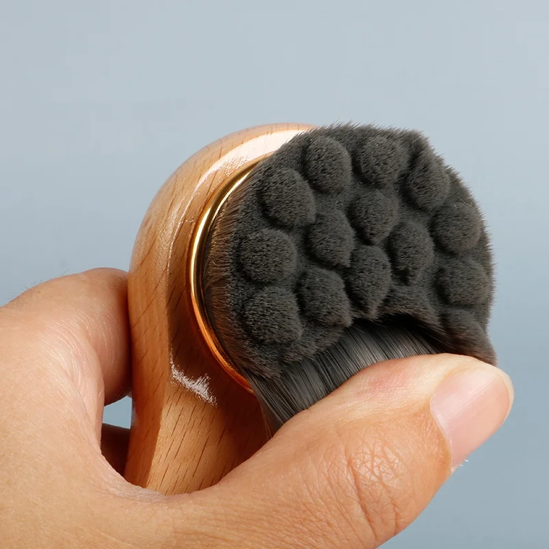 مقبض خشبي فرشاة غسل الوجه مقبض الزان مقبض الخيزران فرشاة غسل الوجه اليدوية الخشبية