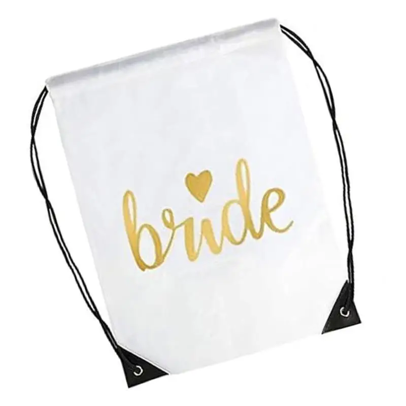 

A52E Fashionable Wedding Drawstring Sacks For Brides And Bridesmaids With Practical Design Wedding