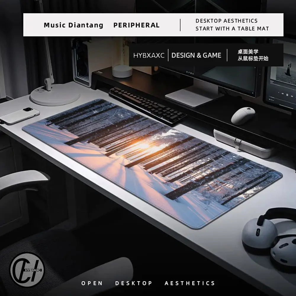 New Custom Home Keyboard Pad Forest Snow Scene Mouse Pad Gamer Computer  Mouse Mat Desk Mats Laptop Carpet Anti-slip Mice Pad