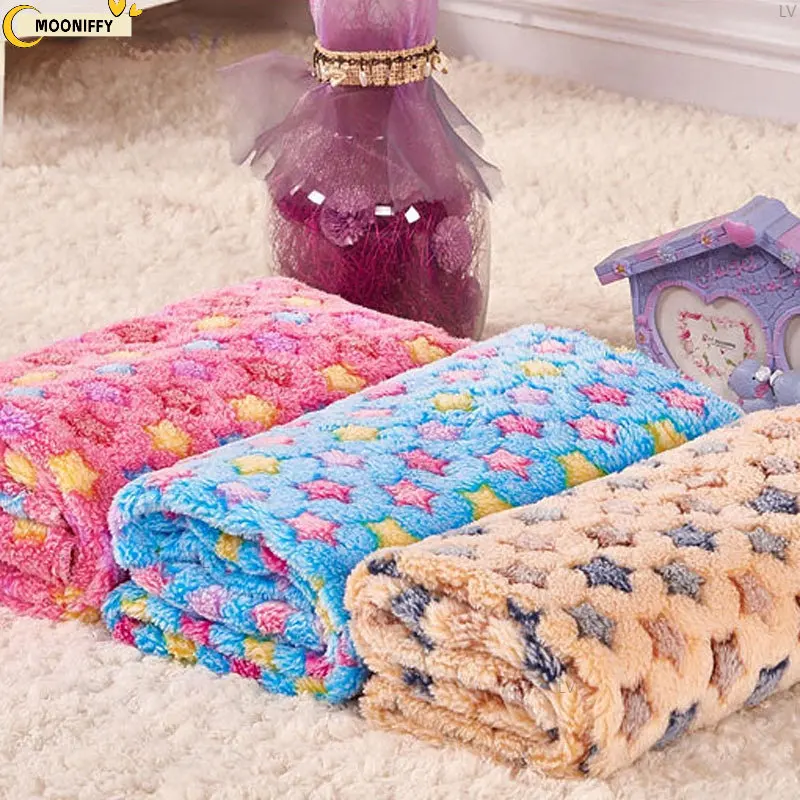 Pet Blanket Cute Star Print Pet Mat Soft and Fluffy Blankets for Puppy Comfortable Pet Blanket Dogs Cats Pet Supplies