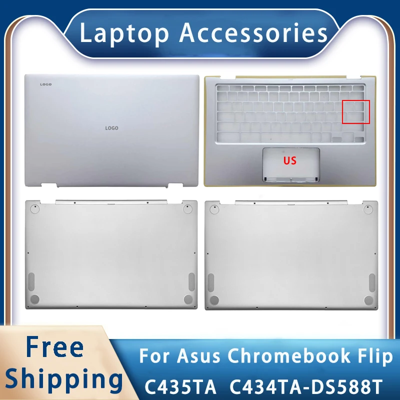 New For Asus Chromebook Flip C435TA C434TA-DS588T;Replacemen Laptop Accessories Lcd Back Cove With LOGO 13N1-7EA0421 13N1-7EA013