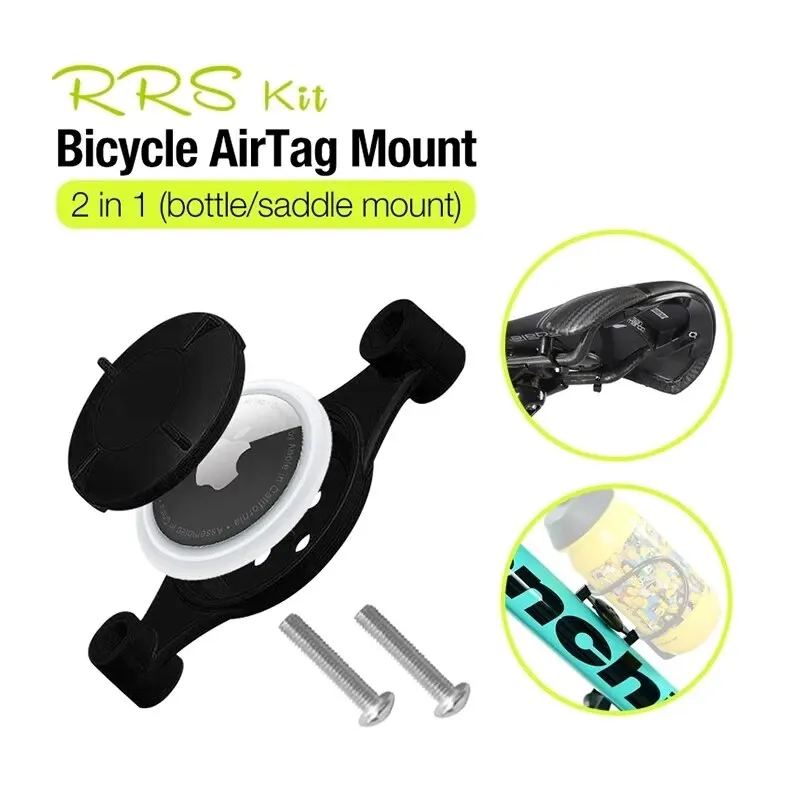 Rrskit AirTag Bike Bottle Holder Protective Case For Apple Airtag GPS Locator Tracker Keychain Bike Seat Arch Bracket Mount Cage