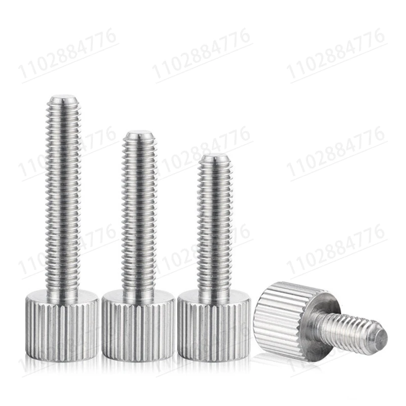 2/5Pcs M2 M2.5 M3 M4 M5 M6 M8 304 Stainless Steel Thumb Screw Plain Flat Type Metric Knurled Head Maunal Adjustment Bolt 5-30mm