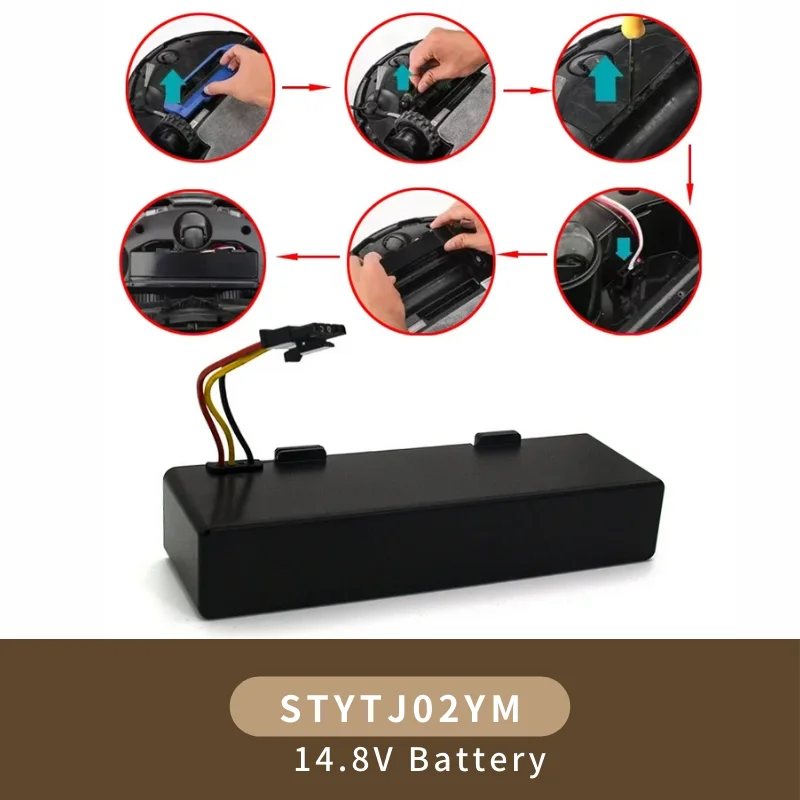 Sweeper Battery For Xiaomi Mi jia Mi Robot Vacuum-Mop P Sweeping Mopping Robot STYTJ02YM Li-ion 18650 4S1P 14.8V 12800mAh