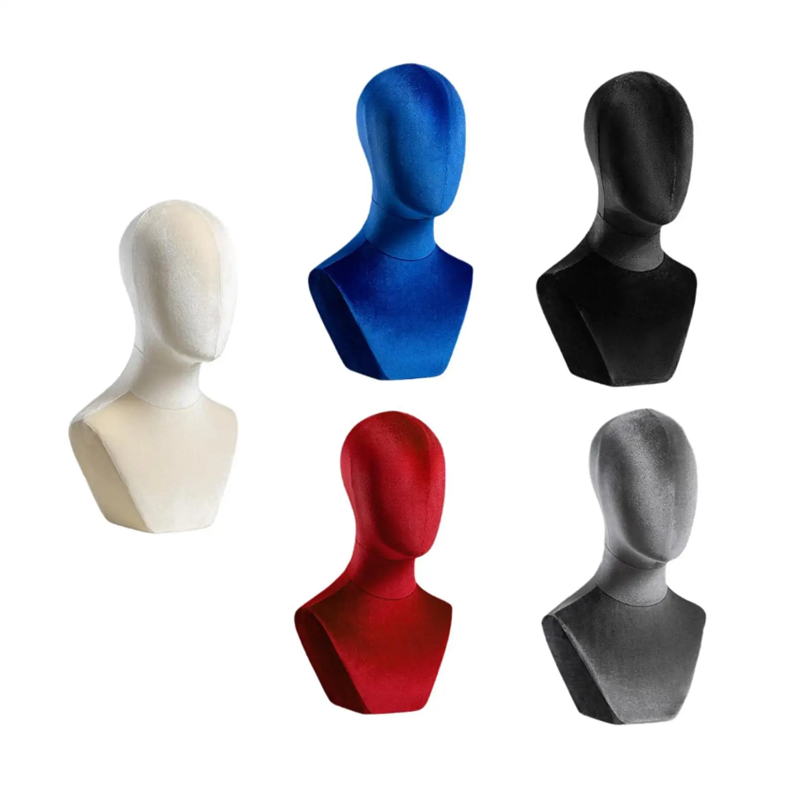 

Bust Mannequin Head Wig Display Head Multifunctional with Shoulder Hat Rack