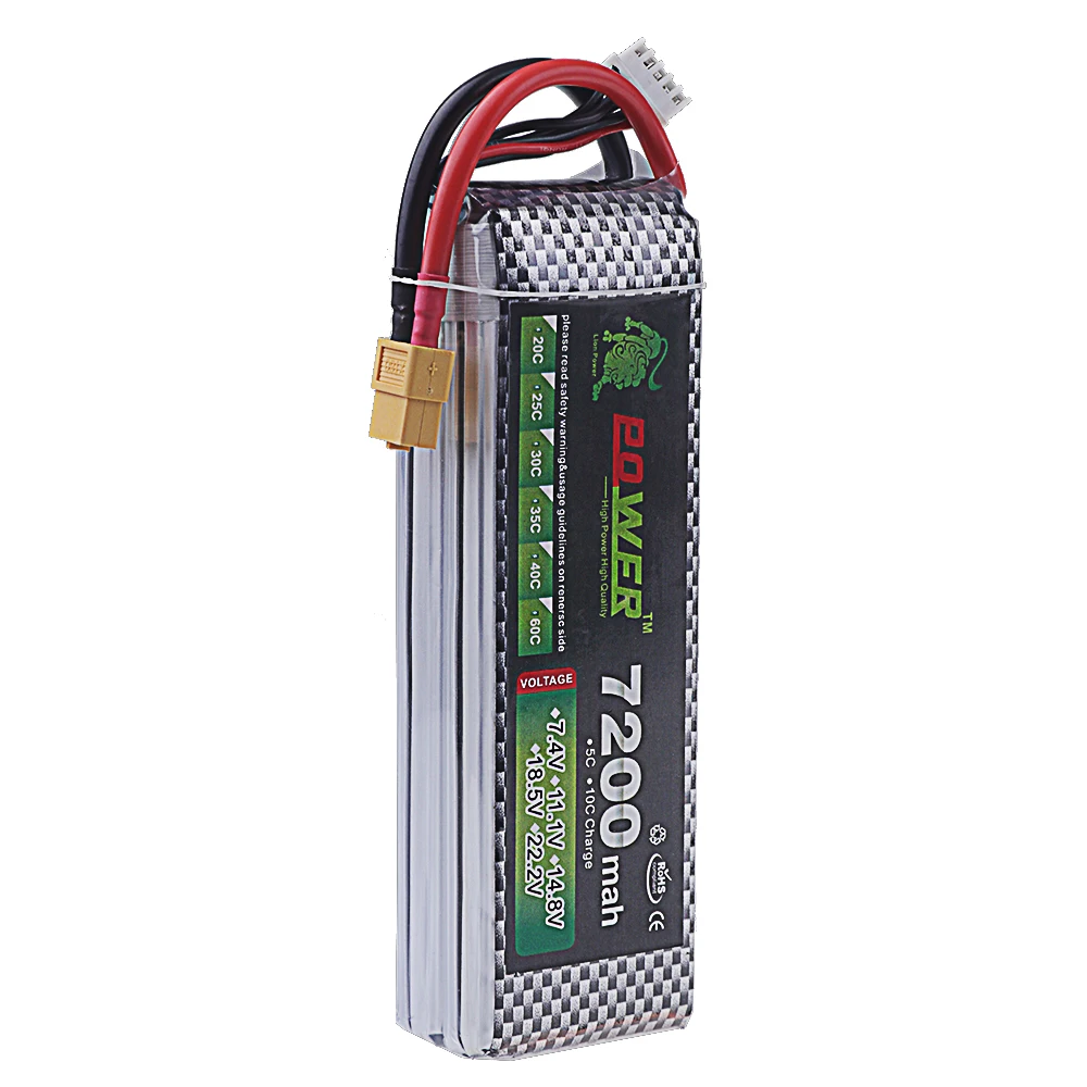 LiPo Rechargeable Battery 4S 7200mAh 60C 14.8V for RC FPV Racing Drone Quadcopter Drone Batteries With XT60 Connector Deans Plug