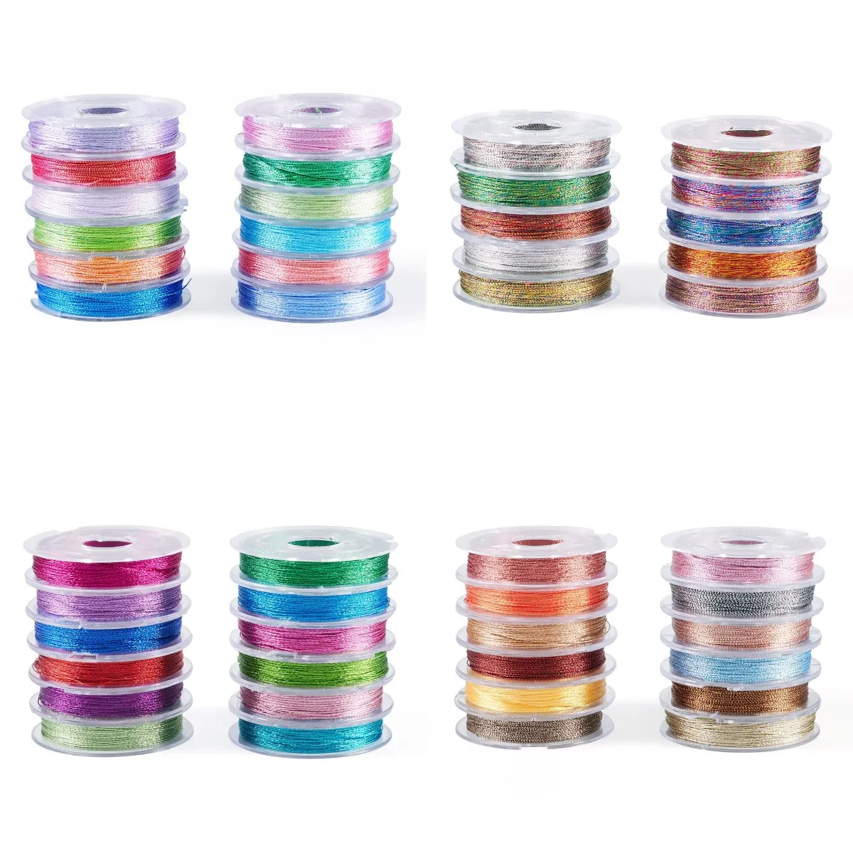 10/12 Rolls Mixed Color Round Metallic Cord Beading Thread Cord String DIY Making Bracelet Necklace Handmade Macrame Craft