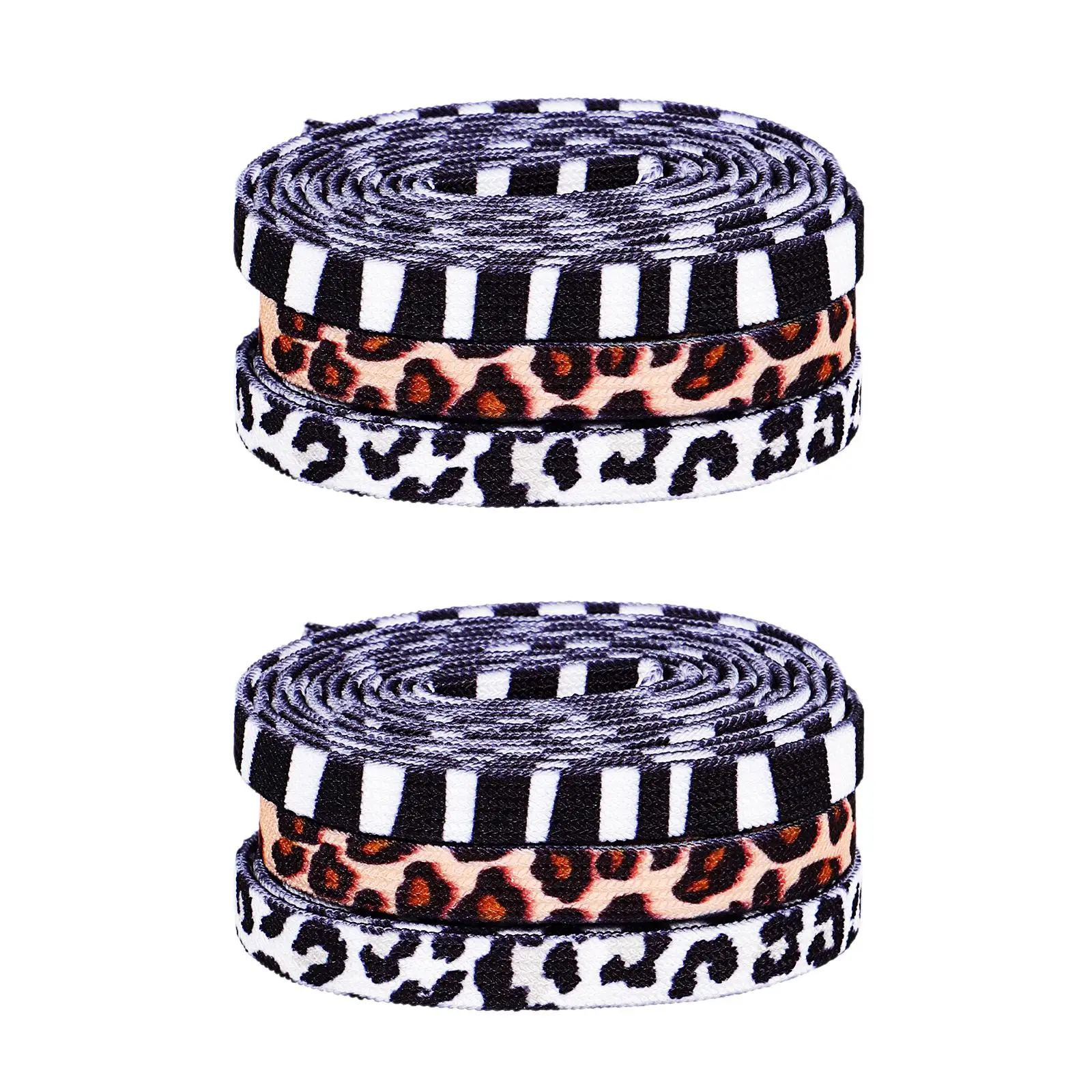 

Animal Pattern Laces Flat Shoe Laces Elastic Casual Flexible Polyester Sneakers Shoelaces Non Fade Plastic Tips