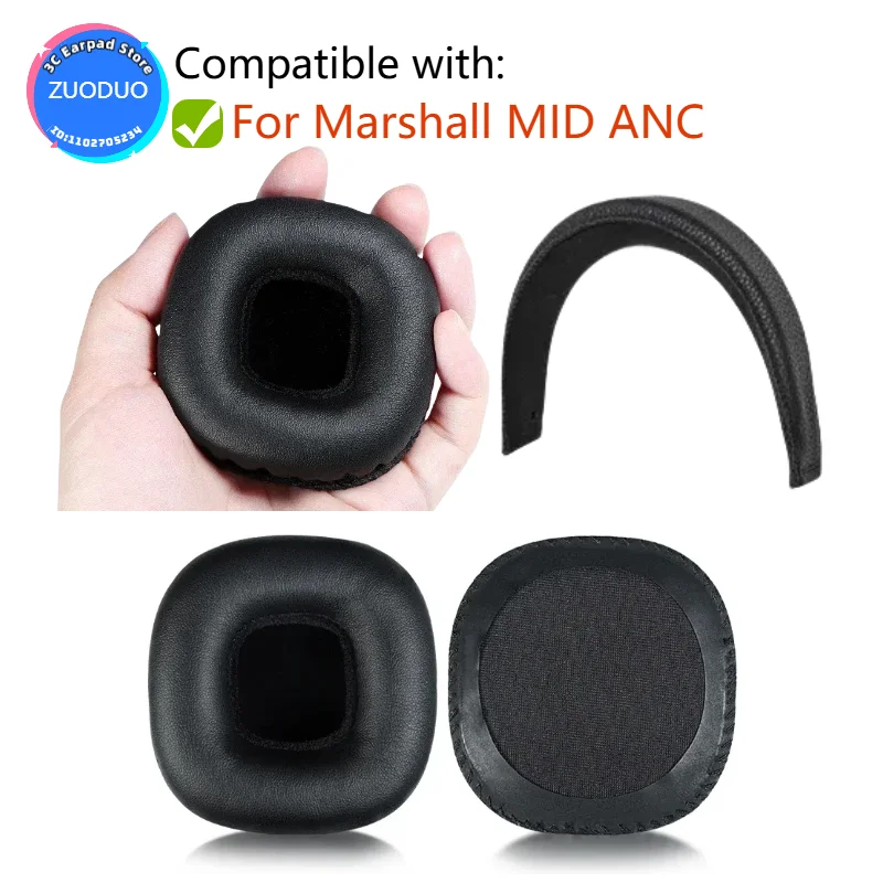 

Replacement Foam Ear Pads Cushions for Marshall MID ANC Headphones Soft Form Earpad High Quality