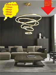 Modern Led Rings Pendant Lamp Circle Ceiling Hanging Chandelier  Living /Dining Room /Staircase  Lamp Home  Lighting Fixture