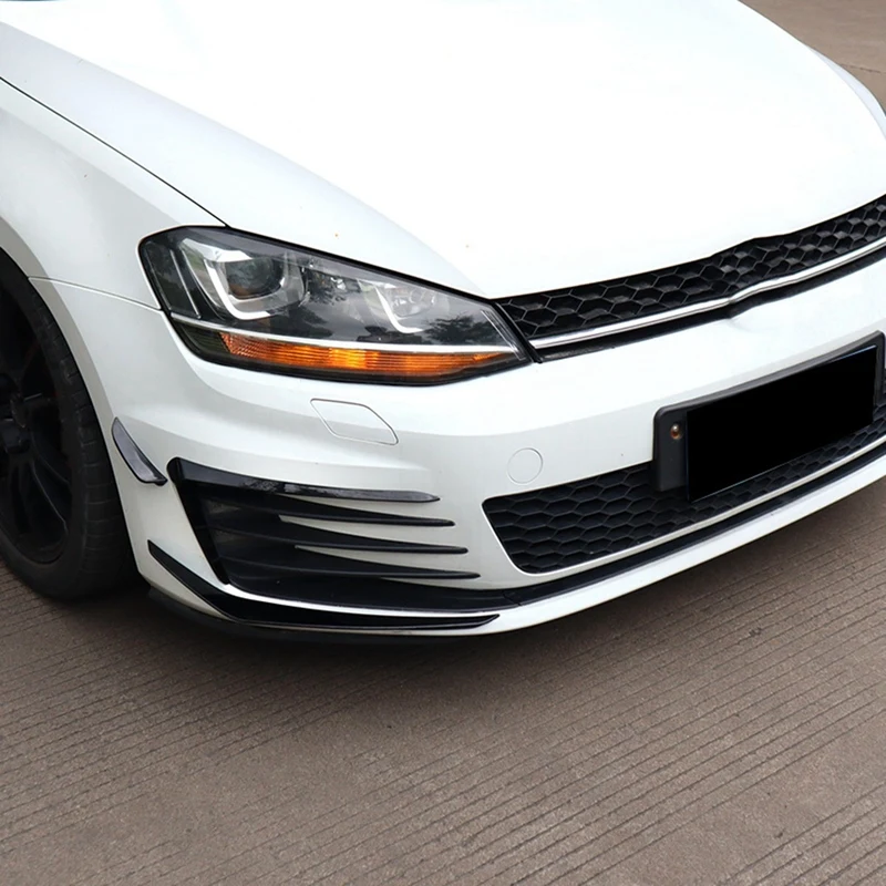 6Pcs Car Front Bumper Spoiler Splitter Cover Fog Light Splitter Trim For Golf 7 Golf MK7 2013-2016 1Set Parts Accessories