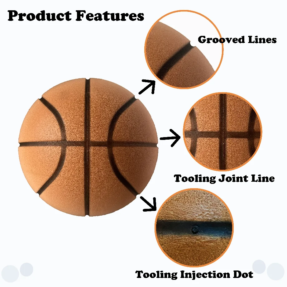 

Silent Basketball Size7(29.5") Size5(27.5'') Dribbling Indoor Grooved Airless Foam Basketball Quiet Dribble Training Silent Ball