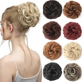 여성용 곱슬 곱슬 곱슬 머리 조각, 합성 시뇽 포니테일 헤어 익스텐션, 두꺼운 Updo 헤어피스