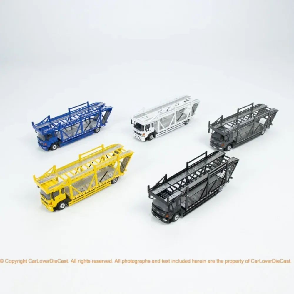 1:64 HINO Ranger 300 500 Scania Double Deck Bridge Transporter Benz Trailer Semi Removable Alloy Model Car Collection Toy Gift