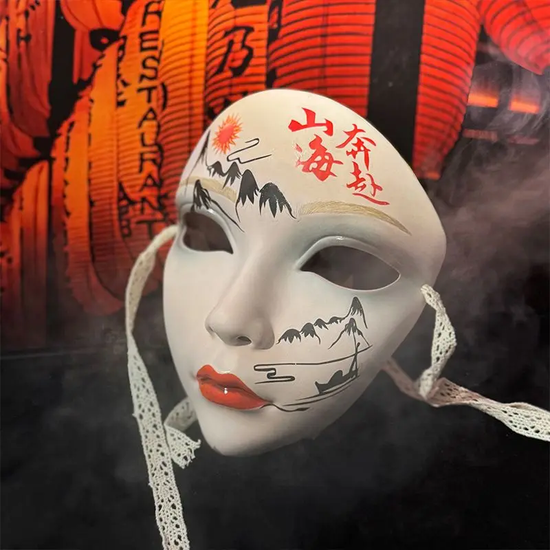 TGCF หน้ากากผู้หญิง Peking Opera หน้ากาก handmade หญิงหน้ากากคอสเพลย์ปาร์ตี้หน้ากากฮาโลวีนคอสเพลย์ Prop Mask