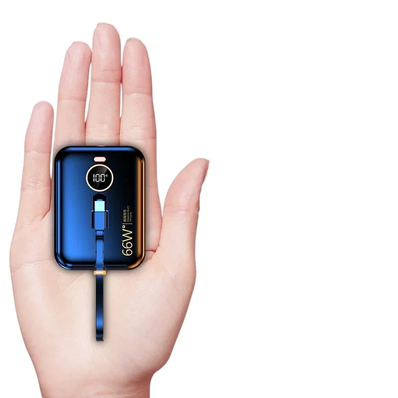 

*66W super fast charging mini with its own cable power bank 20000mAh ultra-thin, small and portable large capacity