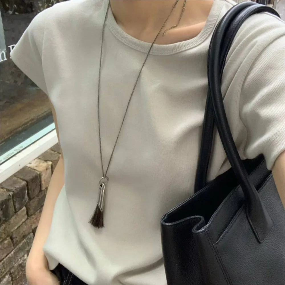 

2026 Summer Casual Blusa Short Sleeve Top T Shirt Tees Women's Clothing Simple Style All-match Commuting Solid Color Round Neck