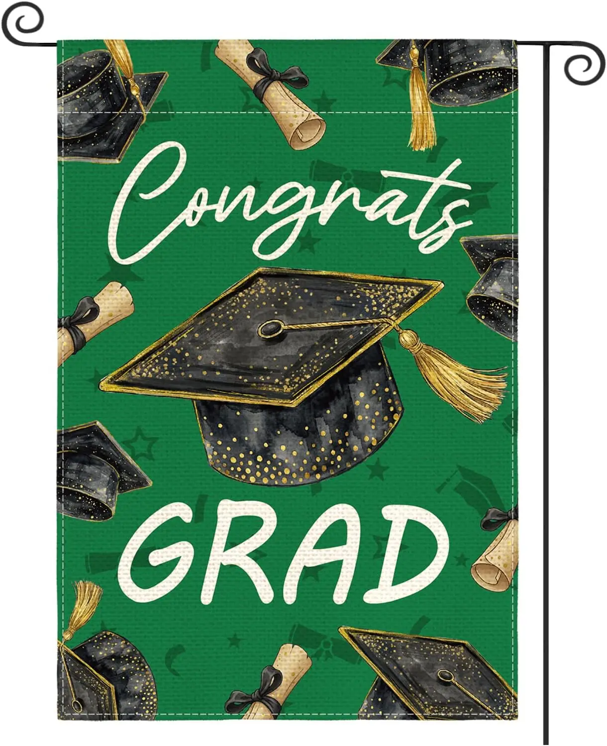 AVOIN colorlife Bandera de jardín para graduación con diploma, 12x18 pulgadas, doble cara, para exteriores, fiesta de celebración de graduación ZZM