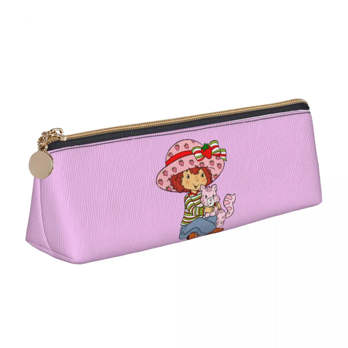 Strawberry Pencil Case Ctue Cat Large Capacity Pencil Box Girls Boys Triangle Retro School Pencil Cases Custom Stationery