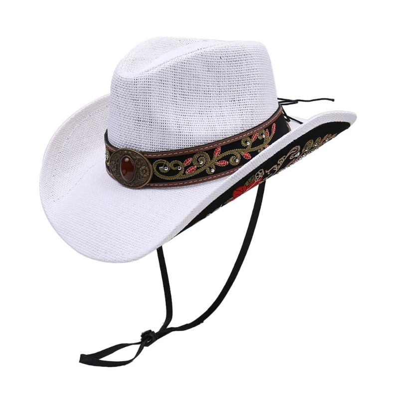 

Hand Woven Straw Hat Jewelry Decoration Holiday Beach Comfortable Sun Hat